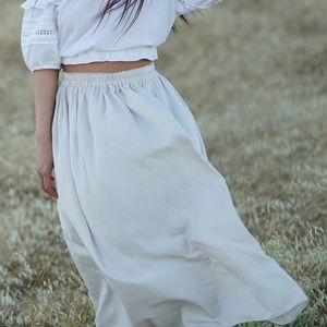 Cream beige colored maxi skirt